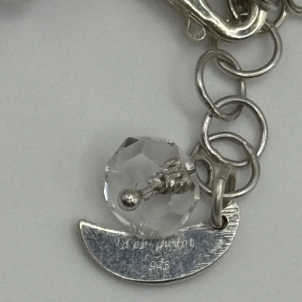 Deb Guyot Herkimer Quartz Bead Beaded Necklace Sterling Silver